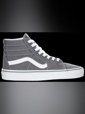 Vans Sk8-Hi Classic High Top Sneakers in Gray & White, Size Mens 6.5 , Women 8